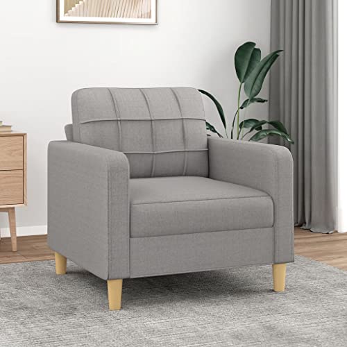 Youuihom Sofa Chair Light Gray 23.6" Fabric Living Room Sofa with armrests with seat Cushion Single Sofa Living Room Furniture Suitable for Living Room, Bedroom, Apartment