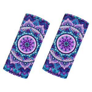 belidome purple mandala luggage handle wraps for suitcase, boho luggage tag identifiers suitcases grip, backpack bag cushion travel accessories 2 piece