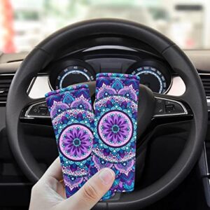 Belidome Purple Mandala Luggage Handle Wraps for Suitcase, Boho Luggage Tag identifiers Suitcases Grip, Backpack Bag Cushion Travel Accessories 2 Piece