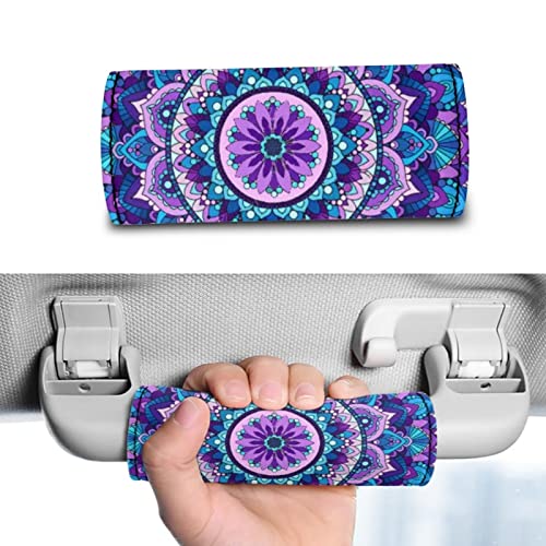 Belidome Purple Mandala Luggage Handle Wraps for Suitcase, Boho Luggage Tag identifiers Suitcases Grip, Backpack Bag Cushion Travel Accessories 2 Piece