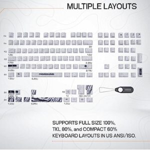 Higround Topograph PBT Dye Sub Keycaps - for Mechanical Keyboards, Full 123 Key Set, OEM Profile, ANSI ISO Support, US Layout (SNOWSTONE)