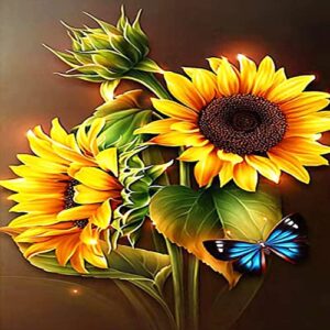 karmogso 3 pack stamped cross stitch kits,sunflower counted cross stitch kits for beginners adults,full range of cross-stitch stamped kits needlecrafts arts and crafts embroidery for decor,12"x16"