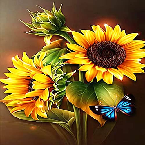 KARMOGSO 3 Pack Stamped Cross Stitch Kits,Sunflower Counted Cross Stitch Kits for Beginners Adults,Full Range of Cross-Stitch Stamped Kits Needlecrafts Arts and Crafts Embroidery for Decor,12"x16"