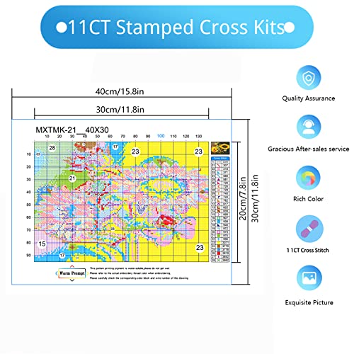 KARMOGSO 3 Pack Stamped Cross Stitch Kits,Sunflower Counted Cross Stitch Kits for Beginners Adults,Full Range of Cross-Stitch Stamped Kits Needlecrafts Arts and Crafts Embroidery for Decor,12"x16"