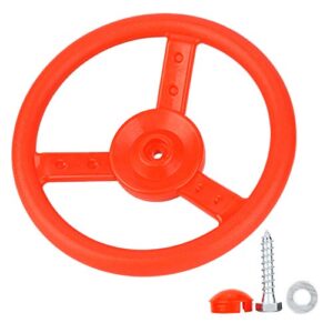 vifemify plastic outdoor playground small steering wheel toy swing set accessories kids games carnival games parts sports(red)