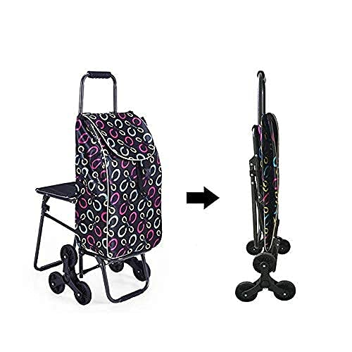 -Carts,Trolleys,Shopping Cart Home Climb Stairs Shopping Cart with Waterproof Bag Household Trolly with Seat Steel Frame Shopping Cart Pull Rod Cart Storage Bag Grocery Cart/a