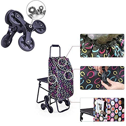 -Carts,Trolleys,Shopping Cart Home Climb Stairs Shopping Cart with Waterproof Bag Household Trolly with Seat Steel Frame Shopping Cart Pull Rod Cart Storage Bag Grocery Cart/a