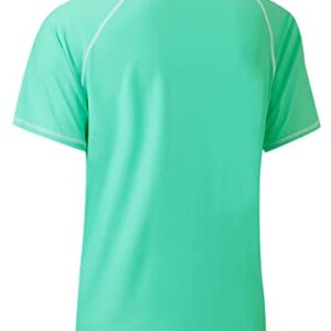 Willit Men's Rashguard Swim Shirts UPF 50+ Sun Protection Shirts Short Sleeve SPF Quick Dry Beach Shirt Light Green L