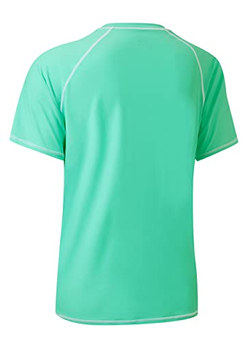 Willit Men's Rashguard Swim Shirts UPF 50+ Sun Protection Shirts Short Sleeve SPF Quick Dry Beach Shirt Light Green L