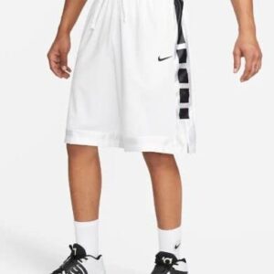 Nike Mens Dri-FIT Elite Basketball Shorts L White/Black