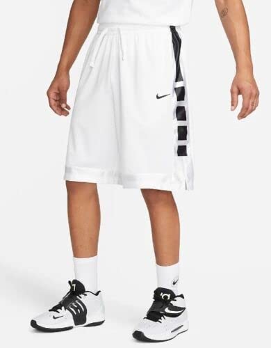 Nike Mens Dri-FIT Elite Basketball Shorts L White/Black