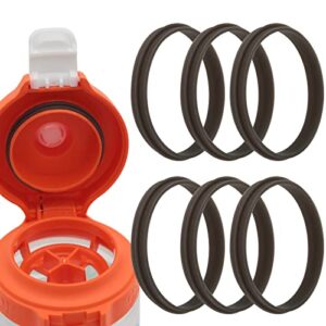 eqivei 6 pack replacement gaskets compatible with gatorade water bottle, silicone lid seal ring replacement for gatorade gx squeeze bottles, water bottle accessories for gatorade gx pods