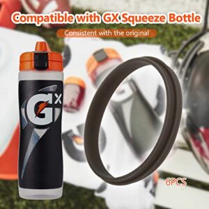 Eqivei 6 Pack Replacement Gaskets Compatible with Gatorade Water Bottle, Silicone lid Seal Ring Replacement for Gatorade Gx Squeeze Bottles, Water Bottle Accessories for Gatorade Gx Pods