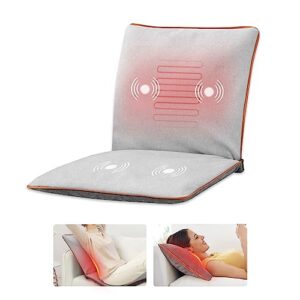 comfier vibration massage seat cushion with heat,portable vibrating massage pillow, back neck massager,gift for men&women,4 vibrating motors and 2 heat levels, massage chair pad for home office use
