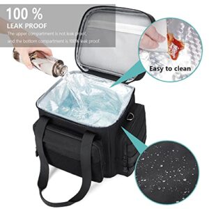 Gafetrey Lunch Box For Men Lunch Bag Women Large Tactical Lunch Cooler Tote Pail,Reusable Insulated Waterproof Adult Driver Worker Fit on Beach Picnic Travel Working Office Gift Outdoor Black