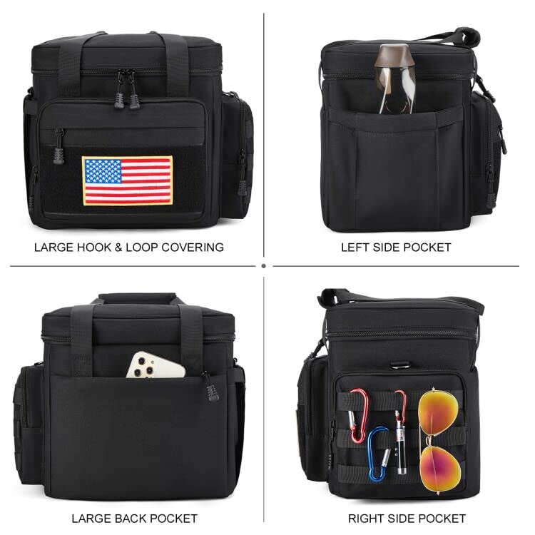 Gafetrey Lunch Box For Men Lunch Bag Women Large Tactical Lunch Cooler Tote Pail,Reusable Insulated Waterproof Adult Driver Worker Fit on Beach Picnic Travel Working Office Gift Outdoor Black