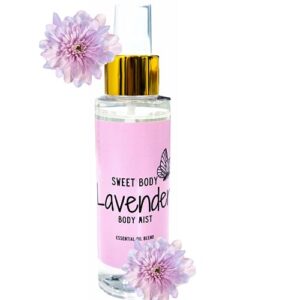 sweet body lavender soft & fresh women’s body mist, fine fragranced body perfume misting spray, sensual light scent fragrance, hair & body spritz essential oils 4oz. (lavender) pack of 1