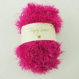 fuchsia - fuzzy fancy yarn ball, 57-gram, 64 yards - closeout