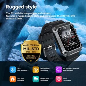 Tank Rival Smartwatch for Men Bluetooth Call(Answer/Dial Call) Military IP69K Waterproof Tactical Smart Watch, 1.83” Big Screen Outdoor Sports Blood Pressure Health Monitor Watch for Android iPhone