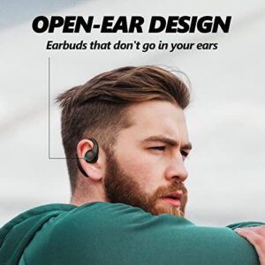 Open Ear Headphones, Bluetooth 5.3 Earbuds with 60H Playtime IPX7 Waterproof Wireless Earbuds Immersive Premium Sound True Wireless Open Ear Earbuds with Earhooks for Running, Walking and Workouts