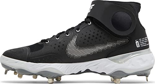 Nike Alpha Huarache Elite 3 Mid White/BlackMen's Baseball Cleat (us_Footwear_Size_System, Adult, Men, Numeric, Medium, Numeric_15)