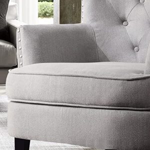 Rosevera Atlas Furniture Reading Arm Living Room Comfy Small Accent Chairs for Bedroom, Standard, Velvet Smoky Gray