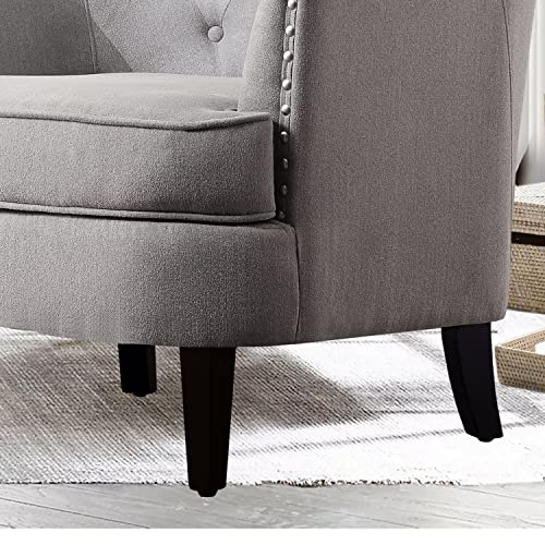 Rosevera Atlas Furniture Reading Arm Living Room Comfy Small Accent Chairs for Bedroom, Standard, Velvet Smoky Gray