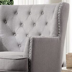 Rosevera Atlas Furniture Reading Arm Living Room Comfy Small Accent Chairs for Bedroom, Standard, Velvet Smoky Gray