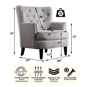 Rosevera Atlas Furniture Reading Arm Living Room Comfy Small Accent Chairs for Bedroom, Standard, Velvet Smoky Gray