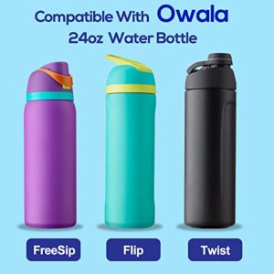 BABORUI 2Pcs Water Bottle Boot Compatible With Owala Water Bottle 24oz, Protective Silicone Boot Sleeve for Owala Freesip, Twist, Flip Water Bottle (Grey)