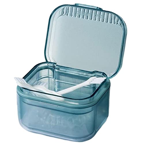 Kumprohu Denture Case - Retainer Box,Denture Cup Holder Case Travel Leak Proof with Lid Waterproof, Denture Retainer Bath Box Storage Soaking Case