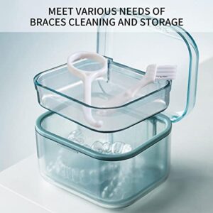 Kumprohu Denture Case - Retainer Box,Denture Cup Holder Case Travel Leak Proof with Lid Waterproof, Denture Retainer Bath Box Storage Soaking Case