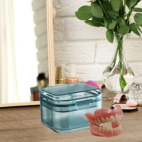 Kumprohu Denture Case - Retainer Box,Denture Cup Holder Case Travel Leak Proof with Lid Waterproof, Denture Retainer Bath Box Storage Soaking Case