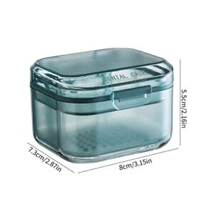 Kumprohu Denture Case - Retainer Box,Denture Cup Holder Case Travel Leak Proof with Lid Waterproof, Denture Retainer Bath Box Storage Soaking Case