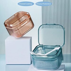 Kumprohu Denture Case - Retainer Box,Denture Cup Holder Case Travel Leak Proof with Lid Waterproof, Denture Retainer Bath Box Storage Soaking Case