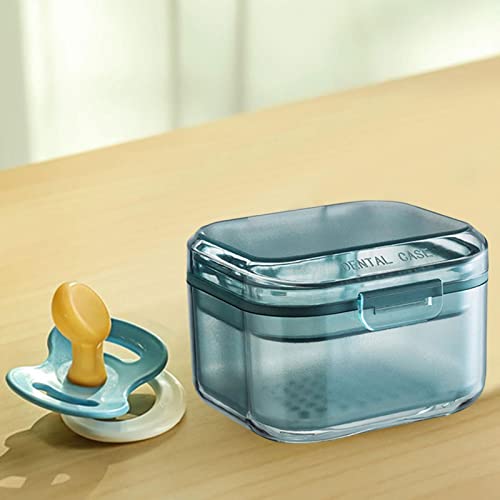 Kumprohu Denture Case - Retainer Box,Denture Cup Holder Case Travel Leak Proof with Lid Waterproof, Denture Retainer Bath Box Storage Soaking Case