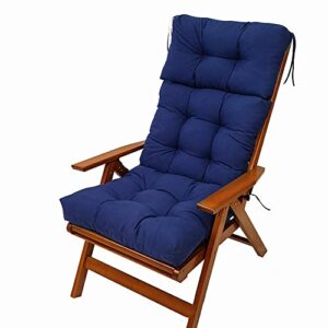 high back chair cushion 52 inch, deep seat patio seat and back cushion, non-slip rocking chair cushion, high back patio garden lounger chair cushions (navy blue, 52x22 in)
