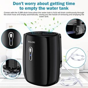 Dehumidifiers for Home,27 OZ Auto Shut off Dehumidifiers with Drain Hose,Mini Ultra Quiet Small Dehumidifiers Portable Dehumidifiers for Bedroom,Basement,Bathroom,Closet,RV,Caravan,Garage (black)