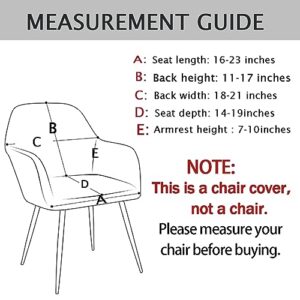 MFMLHDYQ Velvet Stretch Beige Modern Curved Back Armrest Swivel Office Chair Slipcover for Banquet Office Living Room Bedroom Set of 1