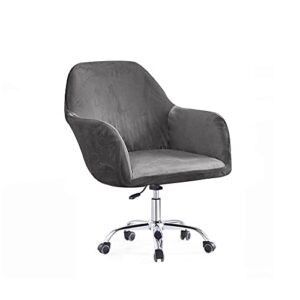 mfmlhdyq velvet stretch smoky grey modern curved back armrest swivel office chair slipcover for banquet office living room bedroom set of 1