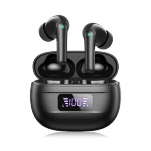 wireless earbuds bluetooth earbuds 76h playtime ear buds noise cancellation clear calls bluetooth headphones power display charging case light weight ipx7 waterproof earphones for sports workout