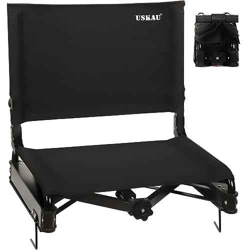 USKAU Stadium Seats for Bleachers with Back Support XL,Folding Bleacher Seat with Backrest and Cushion Wide for Adults,Portable and Adjustable Stadium Chair for Sporting Events