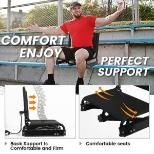 USKAU Stadium Seats for Bleachers with Back Support XL,Folding Bleacher Seat with Backrest and Cushion Wide for Adults,Portable and Adjustable Stadium Chair for Sporting Events