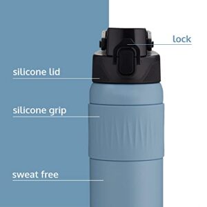 qbottle Insulated Water Bottles with Straw Lid – Stainless Steel Water Bottle – Leak Proof Metal Water Bottle – No Sweat – Reusable – Maya Blue, 23.6 oz