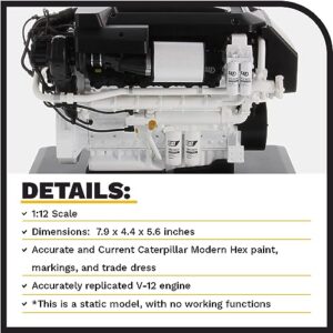 Diecast Masters 1:12 Caterpillar C32B Marine Engine | High Line Series Cat Trucks & Construction Equipment | 1:12 Scale Model Diecast Collectible Model 85707