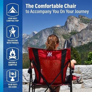 Kijaro Dual Lock Portable Camping Chairs - Enjoy the Outdoors with a Versatile Folding Chair, Sports Chair, Outdoor Chair - Dual Lock Feature Locks Position - Hallett Peak Gray (2 Pack)