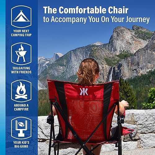 Kijaro Dual Lock Portable Camping Chairs - Enjoy the Outdoors with a Versatile Folding Chair, Sports Chair, Outdoor Chair - Dual Lock Feature Locks Position - Hallett Peak Gray (2 Pack)