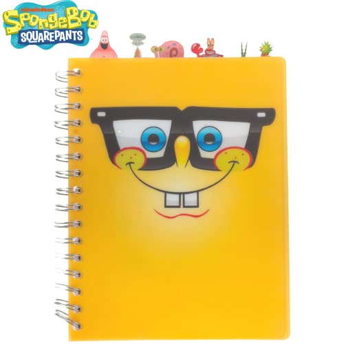 Innovative Designs Nickelodeon Spongebob Squarepants Tab Journal Notebook, Spiral Bound, 144 Lined Pages, 8 x 7 inches