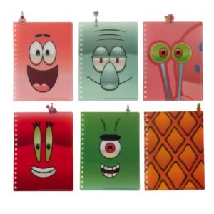 Innovative Designs Nickelodeon Spongebob Squarepants Tab Journal Notebook, Spiral Bound, 144 Lined Pages, 8 x 7 inches