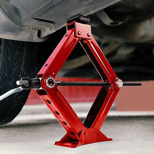 DSV Standard Scissor Jack for Car, Steel Car Lift Jack for Auto, Portable Car Jack Kit, Ideal for SUV, MPV, Hatchback, Sedan, Coupe & Crossover, Universal Car Jacks, 1.5 Ton (3,300 lbs) Capacity